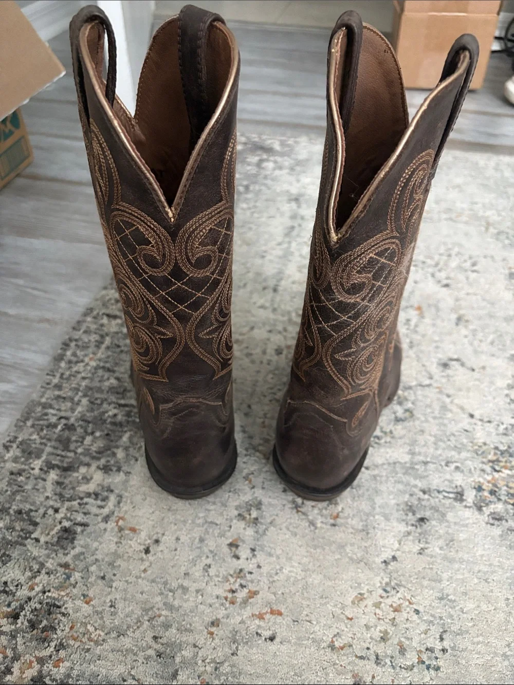 Ariat Dark Brown Embroidered Western Heeled Boots - Picture 2 of 7